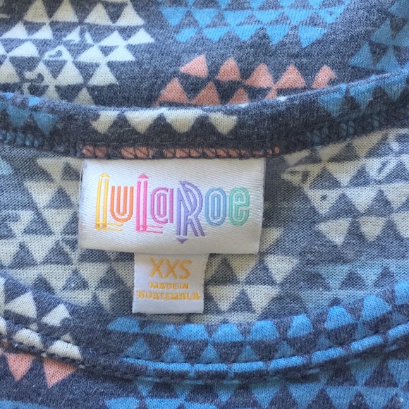 LULAROE Carly Short Sleeve Hi-Lo T-Shirt Dress XXS 2 4 6 Gray Blue 3/$20 SALE! - Picture 3 of 5